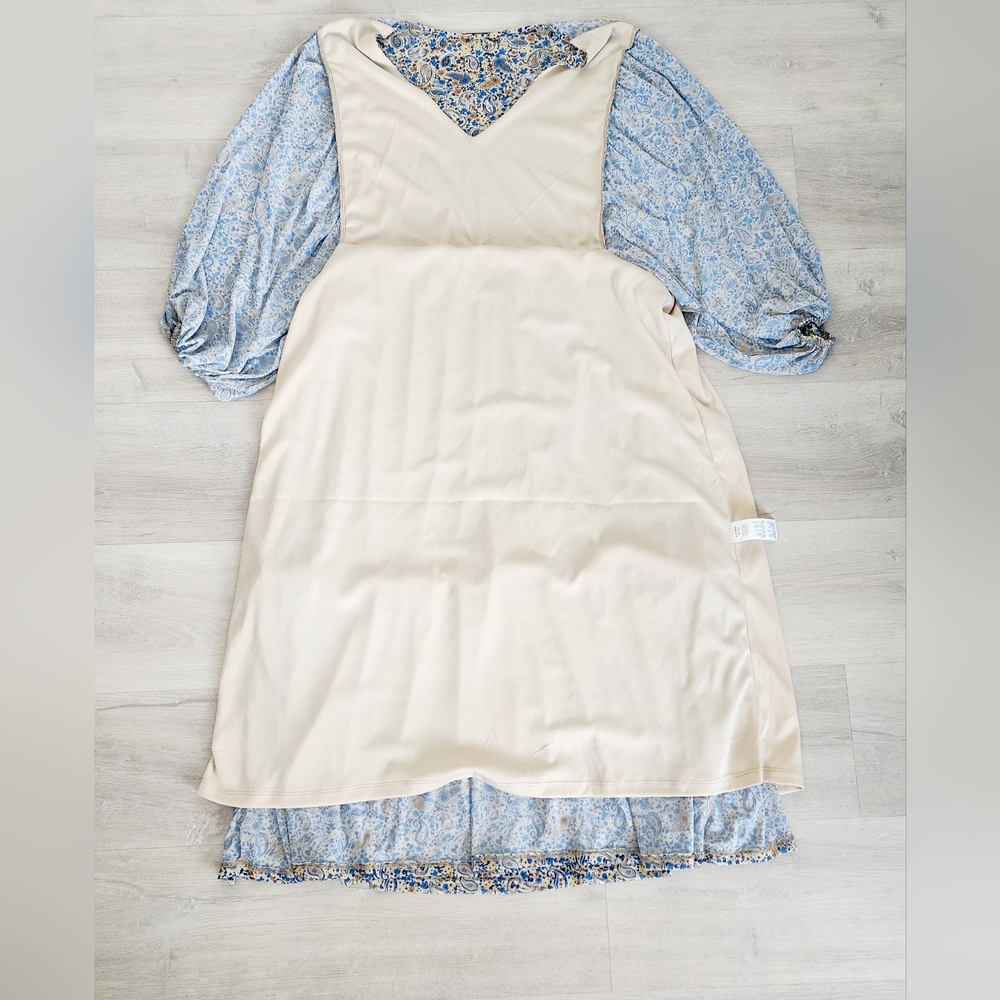 [X, 1X & 3X] DEX Plus Paisley Boho 3/4 Sleeve Midi Dress - Picture 13 of 14